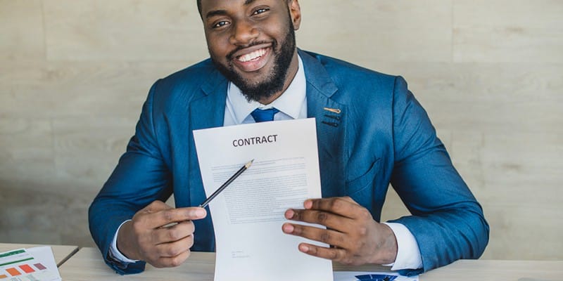 business man succesfully wining a government tender